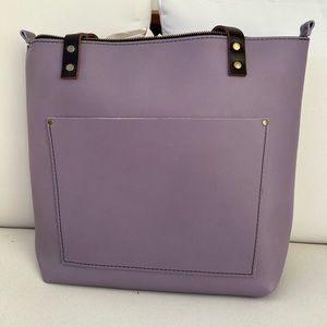 Lavender Portland Leather Zip Tote